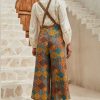 Women's Multicolour Boho Floral Print Crossed Straps Ankle-Length Jumpsuit - Image 2