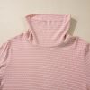 Women's Pink Stripe Cowl Neck Long Sleeve Top with Side Slits - Casual & Comfortable - Image 11