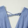 Women's Myosotis Chambray Deep V Neck Bracelet Sleeve Maxi Dress - Image 8