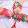 Women's Red Floral Ruffle Trim Cutout Knotted One Piece Swimsuit for Summer Vacations - Image 16