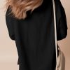 Women's Black Corduroy Flap Pocket Button Up Shacket - Cozy and Stylish Outerwear - Image 3