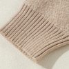 Women's Parchment Flower Pattern Crew Neck Sweater with Ribbed Trim - Image 9