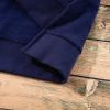 Women's Navy Blue Solid Fleece Lined Drop Shoulder High Low Sweatshirt - Image 11