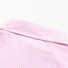 Women's Pink Oversized Striped Boyfriend Shirt with Smocked Cuffs and Pocket - Image 23