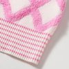 Women's Pink Rhombus Pattern Knit Open Front Cardigan with Pockets - Image 10