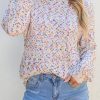 Women's White Confetti Knit Popcorn Sweater Top - Image 8