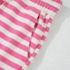 Women's Rose Stripe Crew Neck T-Shirt and Drawstring Shorts Set - Casual Summer Outfit - Image 18