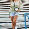 Women's Laurel Green Colorblock Patchwork Button Collar Sweatshirt - Image 7