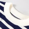 Women's Blue Stripe Knitted Sweater Vest with Bow Decor - Image 6