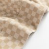 Women's Khaki Checkered Print Kangaroo Pocket Drawstring Hoodie - Image 10