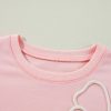 Women's Light Pink Bow Thread Embroidery Long Sleeve Sweatshirt - Image 13