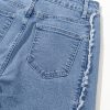 Women's Beau Blue Vintage Stitching Raw Hem Flared Jeans - Image 13