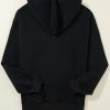 Women's Black Fleece Lined Kangaroo Pocket Hoodie - Image 12