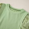 Women's Mist Green Patchwork Sleeve Round Neck Sweatshirt - Image 9