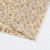 Women's Beige Leopard Velvet Burnout Off Shoulder Long Sleeve Blouse - Image 8