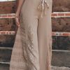 Women's Smoke Gray Boho Lace Patchwork High Waist Wide Leg Pants - Image 5