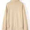 Women's Smoke Gray Zip-up Stand Neck Kangaroo Pocket Sweatshirt - Image 8