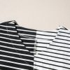 Women's Black Stripe Two Tone Colorblock V Neck T-Shirt - Chic and Casual Style - Image 6