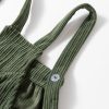 Women's Jungle Green Loose Fit Corduroy Overall with Pockets - Image 15