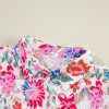 Women's Red Floral Print Slim Fit Button Down Collar Shirt - Image 8