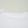 Women's Elegant White Eyelet Pattern Boat Neck Casual Tee - Image 9