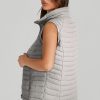 Women's Silvery Plush Collared Quilted Zipped Puffer Vest for Casual Layering - Image 8