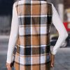 Women's Straw Yellow Retro Plaid Button-Up Collared Vest for Chic Casual Style - Image 2