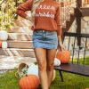 Women's Flamingo Orange Graphic Sweater - Hello Pumpkin Cursive Font - Image 8