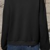 Women's Black Solid Textured Stand Neck Zipper Bomber Jacket - Image 3