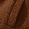 Women's Brown Half Zip Fleece Pullover Sweatshirt for Casual Comfort - Image 10