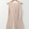 Women's Parchment Corded Knit Sleeveless Romper with Side Pockets - Image 13