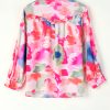 Women's Multicolour Abstract Printed Lantern Sleeve Blouse - Image 11