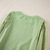 Women's Mist Green Patchwork Sleeve Round Neck Sweatshirt - Image 6