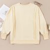 Fashionable Apricot Oversized Sweatshirt with LOVE Patch Graphic - Image 6