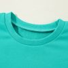 Women's Aruba Blue Solid O-Neck High Low Hem Pullover Sweatshirt - Image 11