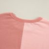 Peach Blossom Colorblock Patchwork Long Sleeve Short Set for Women - Image 11