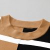 Women's Light French Beige Colorblock Oversized Crew Neck Sweater - Image 9