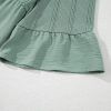 Women's Laurel Green Tie Split Neck Textured Ruffle Patchwork Blouse - Image 11