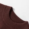 Women's Coffee Slim Fit Mock Neck Side Slit Sweater Dress - Image 12