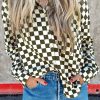 Women's Green Checkerboard Printed Drop Shoulder Casual Shirt - Image 2