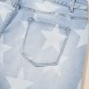 Plus Size Beau Blue High Waist Star Pattern Jeans - Image 7