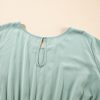 Elegant Grass Green Ruffle Trim Short Sleeve Plus Size Flared Mini Dress - Image 11