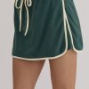 Trendy Women's Evergreen Color Contrast Loose Pullover and Lace-Up Waist Skort Set - Image 13