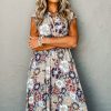 Women's Sky Blue Floral Sleeveless Wide Leg Jumpsuit with Pockets - Image 8