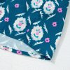 Women's Blue Retro Floral Print Ruffle Short Sleeve Mini Dress - Image 19