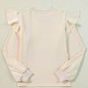 Women's Elegant Jet Stream Long Sleeve Blouse with Ruffled Shoulders - Image 3