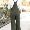 Women's Jungle Green Loose Fit Corduroy Overall with Pockets - Image 7