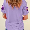 Women's Wisteria Sequin Balloon Puppy Graphic Mardi Gras Tee - Image 3