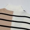 Women's Black Stripe Colorblock Quarter Zip Collar Sweater Vest - Stylish and Modern - Image 13