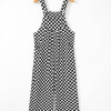 Women's Black Checkered Print Wide Leg Jumpsuit with Pockets - Image 6